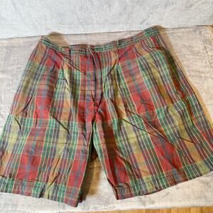 G.H. Bass Plaid Shorts Mens Size 38 Cotton Preppy Golf Casual
